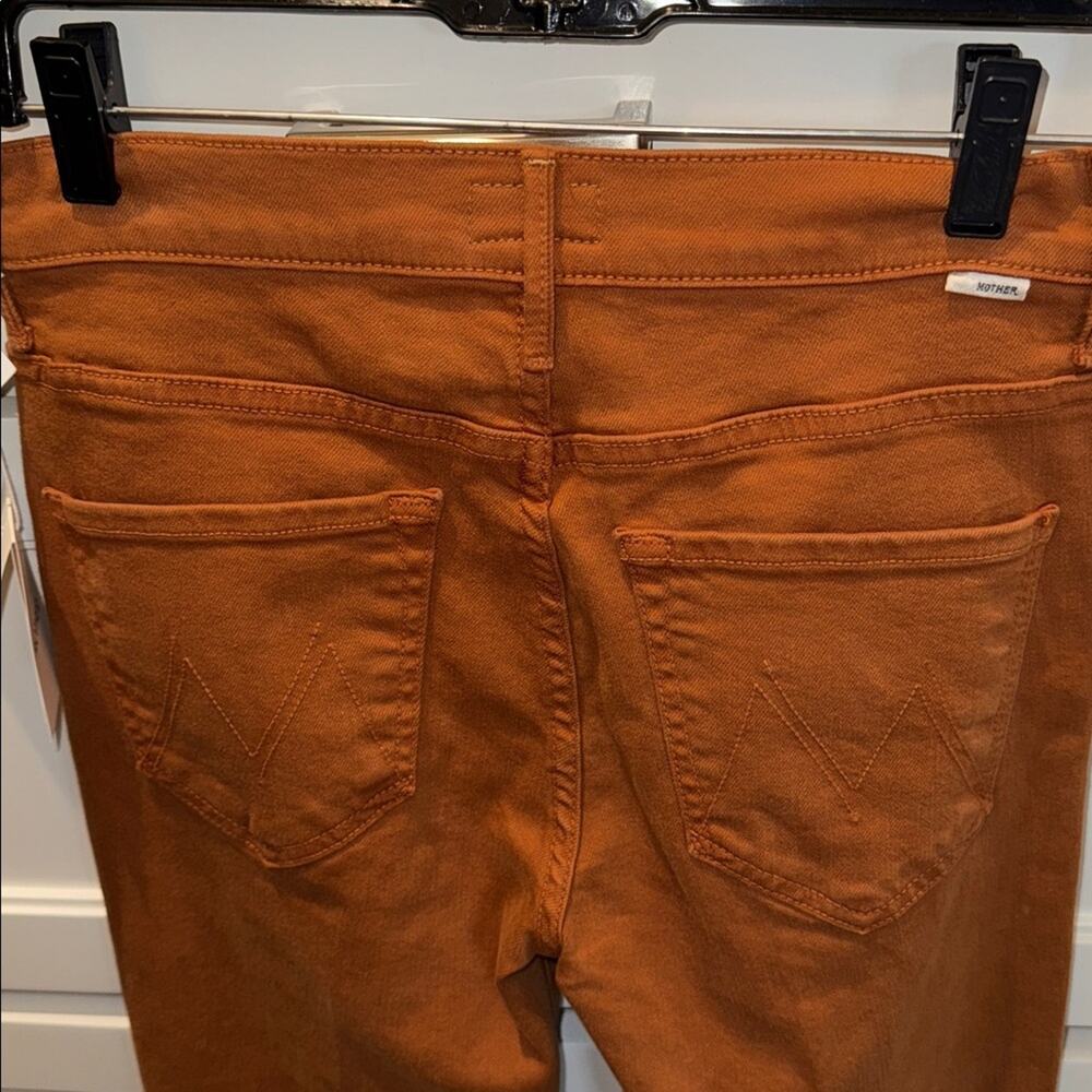 Mother The Pixie Insider Ankle Fray Button Fly Wash Leather Brown Play Date 26 - Picture 8 of 10